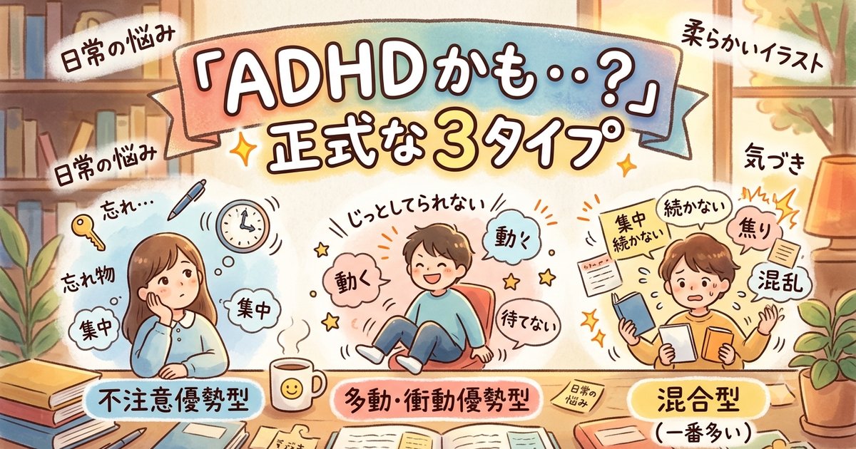 ADHDの3タイプ解説