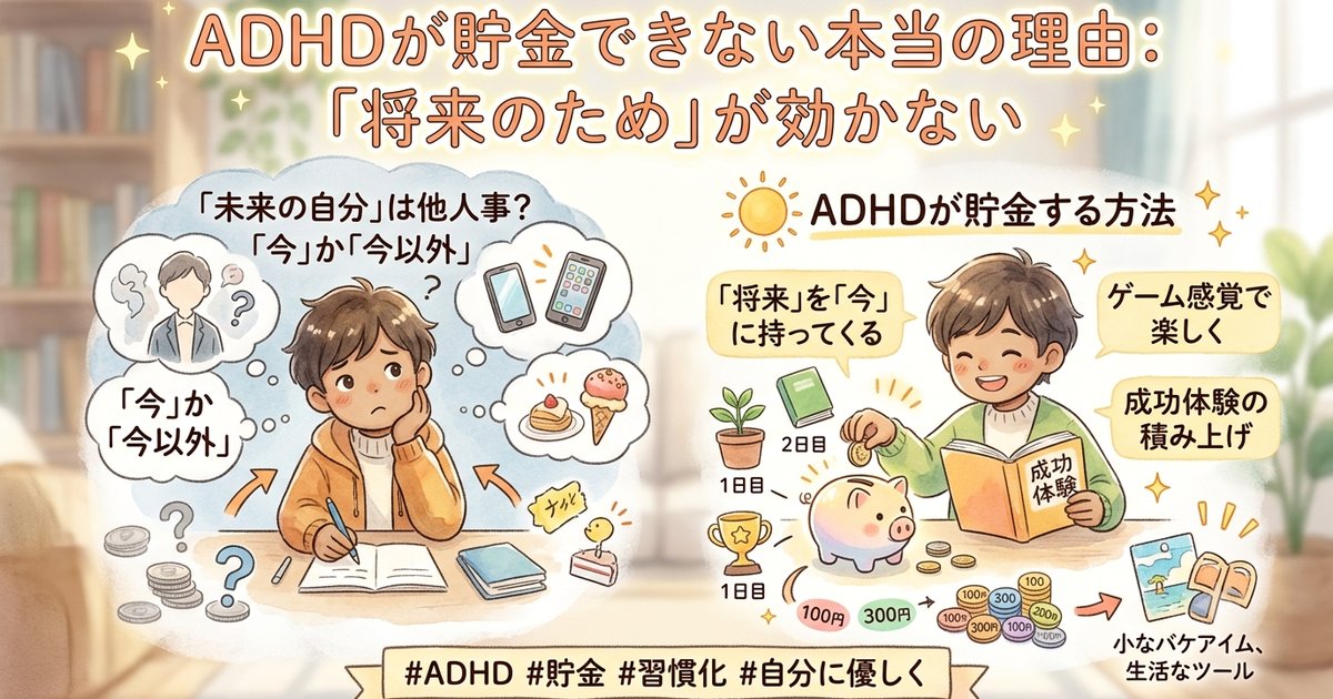 ADHDと貯金・将来の自分の捉え方