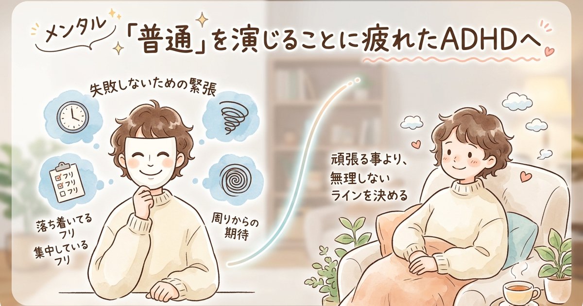 「普通」を演じることに疲れたADHDへ
