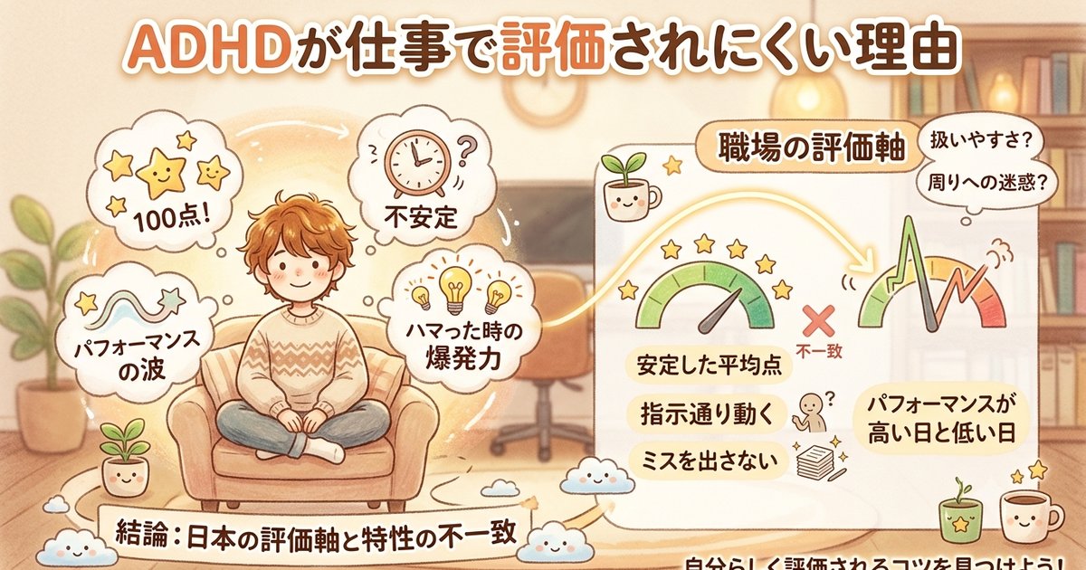 ADHDが仕事で評価されにくい理由