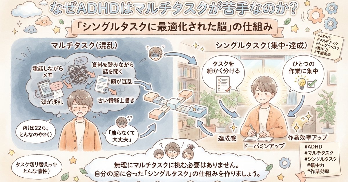 なぜADHDはマルチタスクが苦手なのか