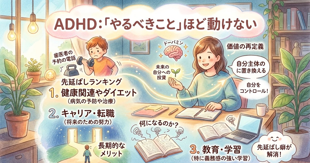 ADHDの先延ばしランキング