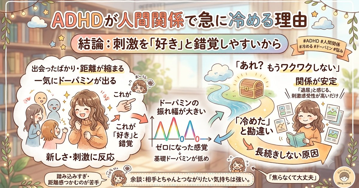 ADHDが人間関係で急に冷める理由