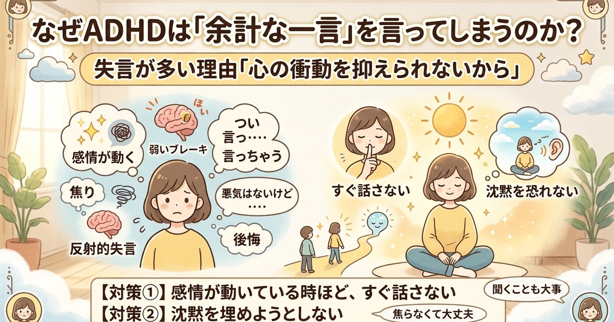 なぜADHDは余計な一言を言ってしまうのか
