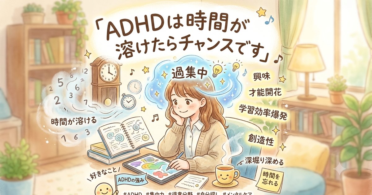 ADHDは時間が溶けたらチャンスです